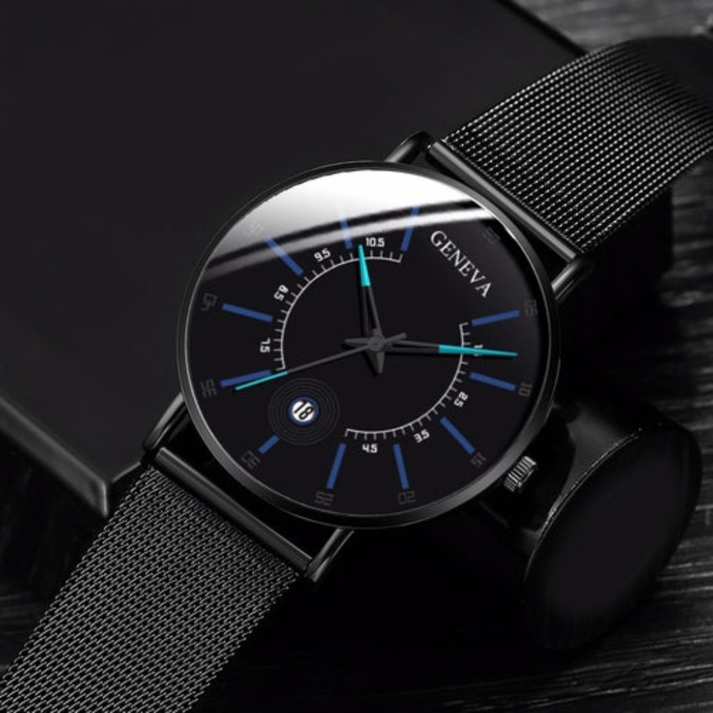 Stainless Steel Geneva Luxury Calendar Watch NWT - Picture 3 of 6